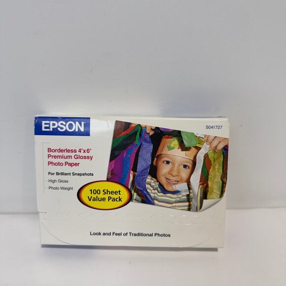 epson Other - EPSON Borderless 4"x6" Premium Glossy Photo Paper - 100 Sheet Value Pack
